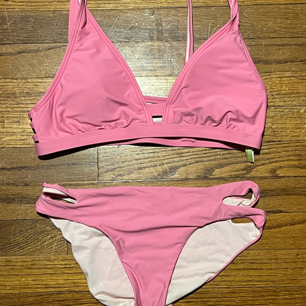 Gianni Bini Pink Triangle Bikini Set